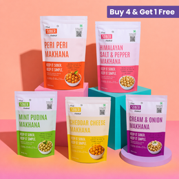 Party Mix Makhana Pack of 5 | Healthy Roasted Fox Nuts | Buy 4 Get 1 Free